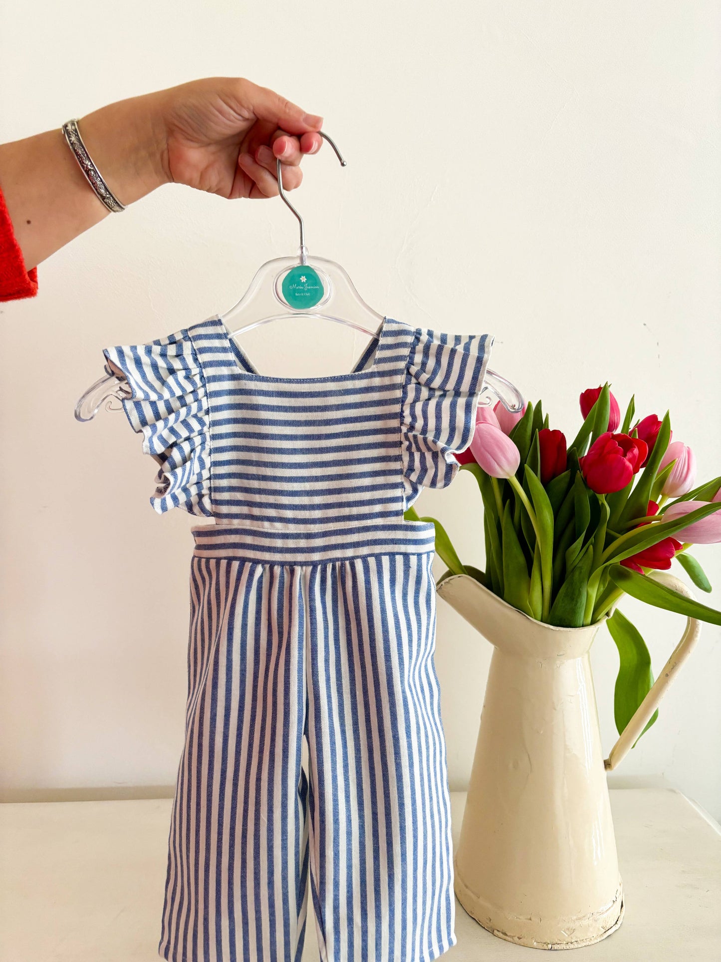 Blaue Streifen Latzhose