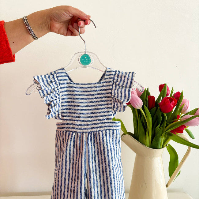 Blaue Streifen Latzhose