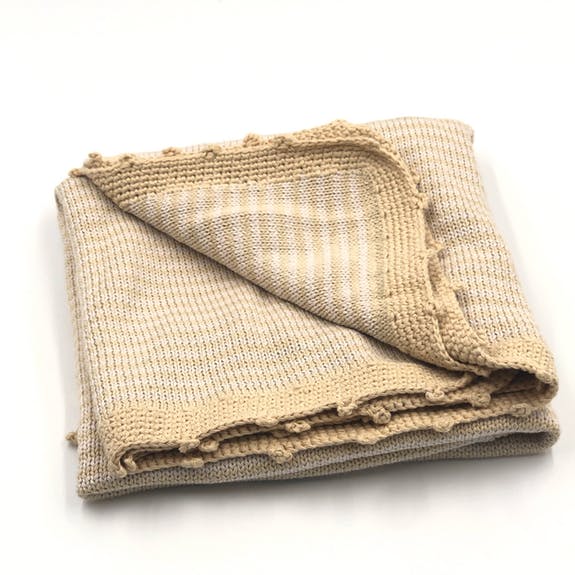 Babydecke // Streifen beige/weiß