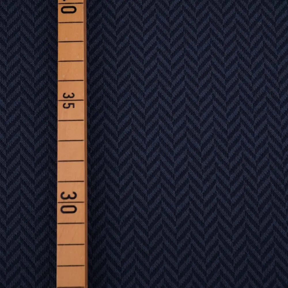 Bio-Jacquard Fischgrät - dunkelblau