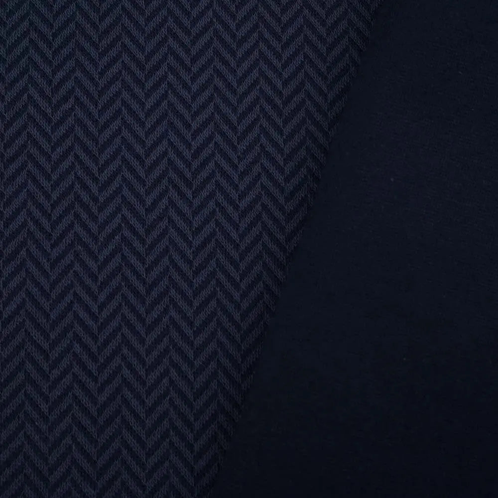 Bio-Jacquard Fischgrät - dunkelblau