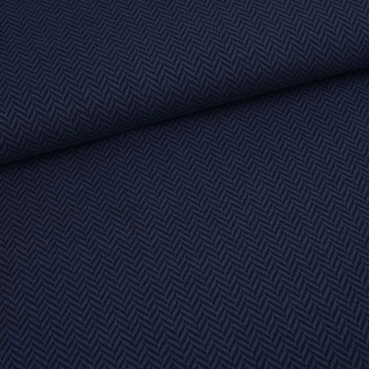 Bio-Jacquard Fischgrät - dunkelblau