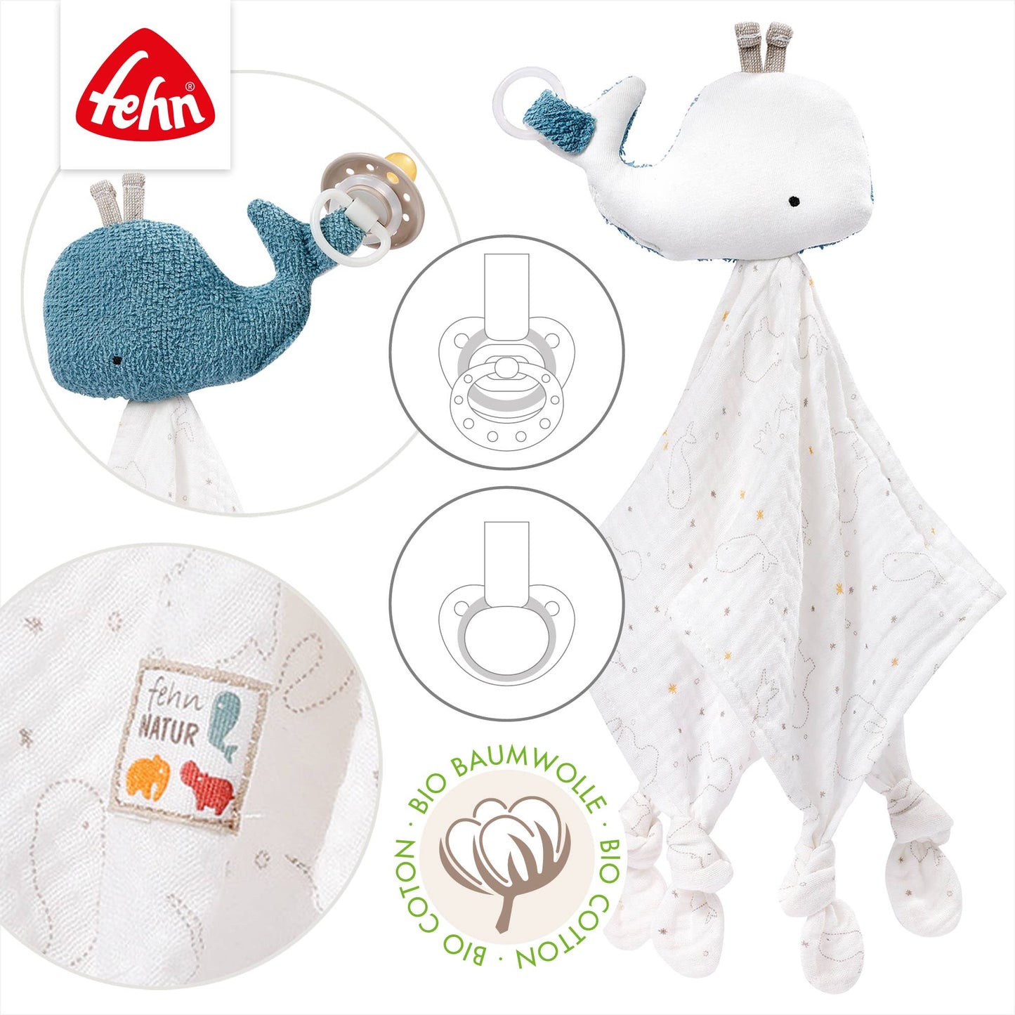 Schmusetuch Wal - Einschlafhilfe & Schnuffeltuch