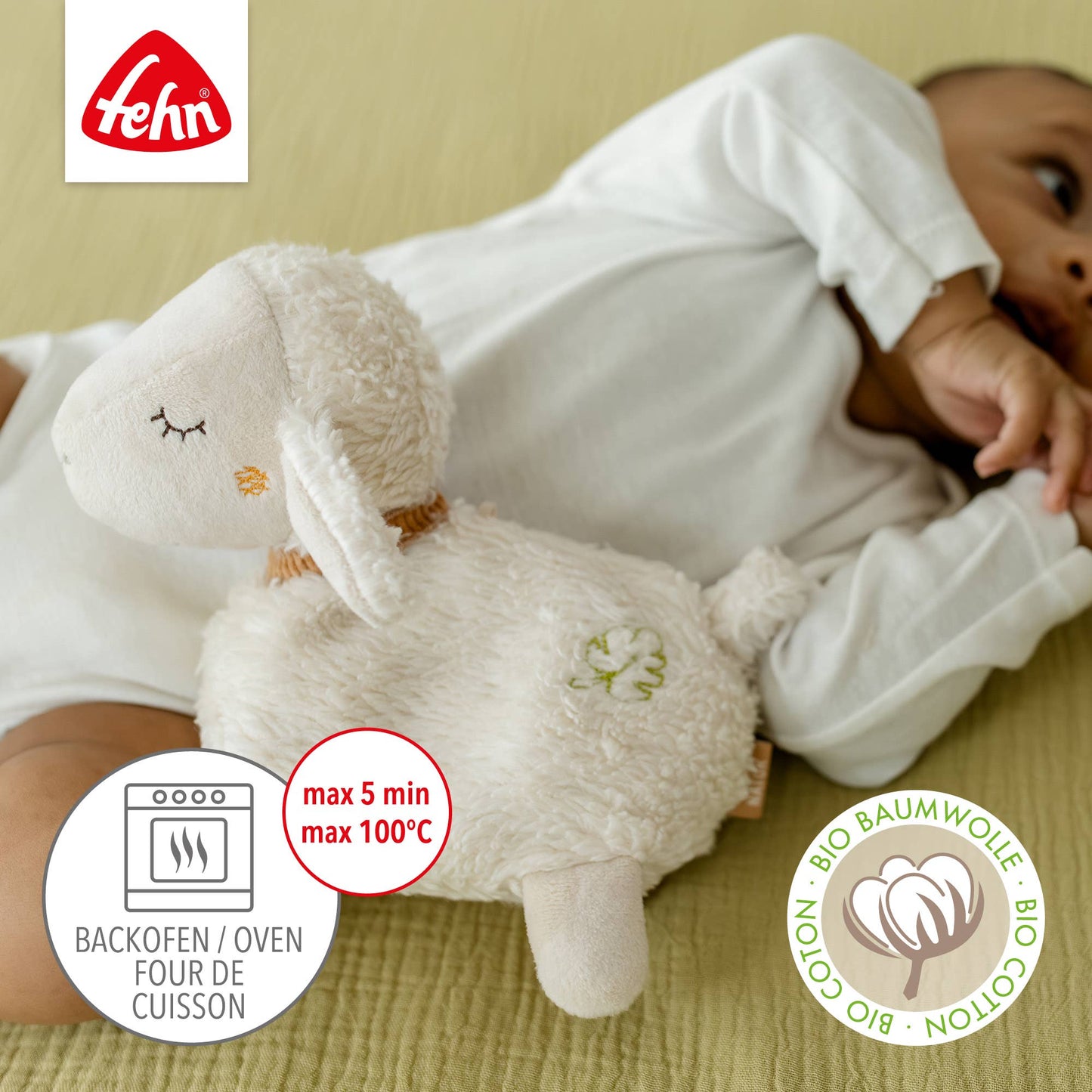 Wärmetier Schaf Natur - mit entnehmbarem Wärmesäckchen